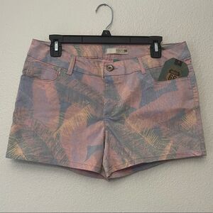 Tropical Print Denim Shorts Size 8
